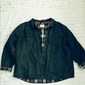 Mens Shacket Legendary Whitetails Olive Green Flannel Lined Chore Field Shirt